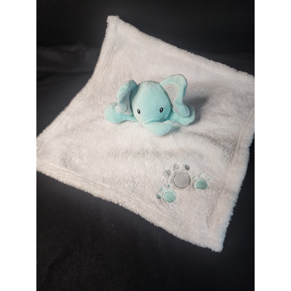 Baby Gear Blue Elephant Security Blanket Plush Lovey 15x15 RN# 100364